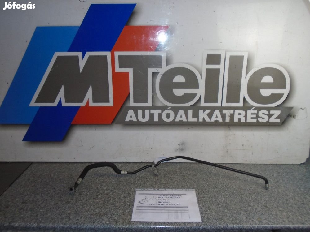 ÁR/DB [GYÁRI BONTOTT] BMW - OLAJHŰTŐ CSŐ  - X5 / E70 LCI  - 1722 8510